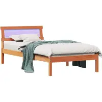 vidaXL Cadre de lit brun cireux 100 x 200 cm Pin massif