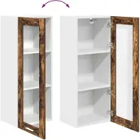 vidaXL Armoire suspendue avec porte Riga Chêne fumé 40 x 31 x 100 cm