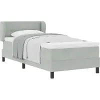 vidaXL Lit boxspring avec tête de lit gris clair 90 x 190 cm velours