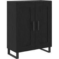 vidaXL Highboard 2 pcs Noir imitation chêne Engineered Wood et verre