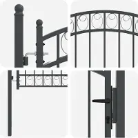 vidaXL Porte de Clôture Gris 100 x 100 cm Acier peint par poudre