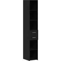 vidaXL Armoire de rangement, 2 pièces, noire, imitation chêne