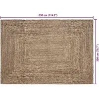 vidaXL Tapis Naturel et noir 200 x 290 cm Jute