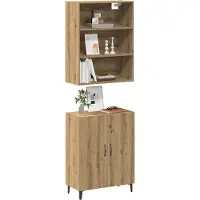 vidaXL Sideboard avec armoire murale Artisan-Chêne Bois composite