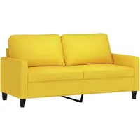 vidaXL Canapé à 2 places Jaune clair 140 cm Tissu