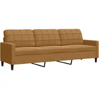 vidaXL Canapé à 3 places Marron 210 cm Velours