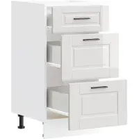 vidaXL Meuble bas de cuisine "Porto" Blanc brillant Matériau dérivé du bois