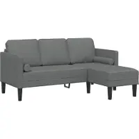 vidaXL Ensemble de Canapés 2 pcs Gris foncé 173 x 131 x 67 cm tissu