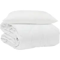 vidaXL Couverture d'été avec coussins, 2 pièces, blanc, microfibre