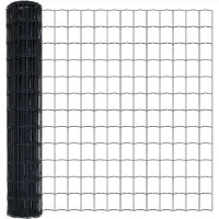 vidaXL Système de fixation au sol pour clôture Euro, 10 pièces, 1 mètre, acier revêtu de PVC