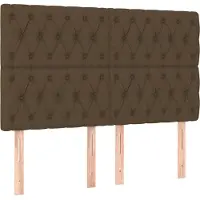vidaXL Têtes de lit 4 pcs. Marron foncé 90x7x78/88 cm Tissu