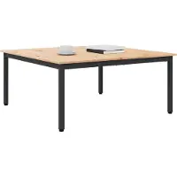 vidaXL Table basse Nature 100 x 100 x 45 cm Pin massif