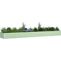 vidaXL Jardinière Vert Pastel 195 X 100 X 45 Cm Acier Galvanisé