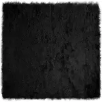 vidaXL Tapis en mouton synthétique Tafalla Noir 120 x 120 cm Polyester