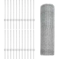 vidaXL Clôture avec poteaux , couleur argent