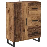 vidaXL Highboard mit Schubladen 2 pcs Altholz Engineered Wood und Glas