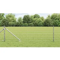 vidaXL Clôture avec poteaux Argent 0,4 x 25 m Acier