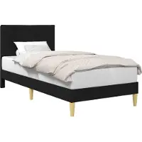 vidaXL Cadre de lit avec tête de lit noir 90 x 190 cm Tissu