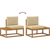 vidaXL Ensemble de canapés d'extérieur avec coussins 2 pièces Naturel