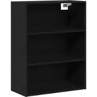 vidaXL Buffet haut noir aspect chêne 69,5 x 32,5 x 180 cm