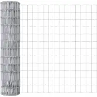 vidaXL Clôture de sécurité type européen, à fixer au sol, 10 x 1 mètre, acier galvanisé, couleur argent, avec treillis