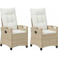 vidaXL Chaise de jardin 2 pièces Beige et crème 56 x 60 x 112 cm