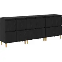 vidaXL , ensemble de 3 meubles de rangement, aspect chêne noir, 60 x 35 x 70 cm