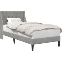 vidaXL Cadre de lit avec tête de lit Gris clair 90 x 200 cm Velours