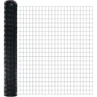 vidaXL Clôture extérieure type européen, à encastrer dans le sol, 10 x 1,5 m, grise, en filet