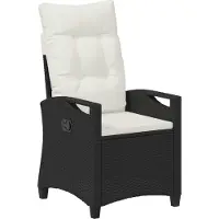 vidaXL Chaise de jardin réglable, noir et crème, 56 x 60 x 112 cm