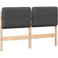 vidaXL Tête de lit rembourrée avec tête de lit marron et gris foncé 120 cm