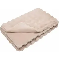vidaXL Couverture en Fourrure de Lapin Synthétique Beige 220 x 240 cm