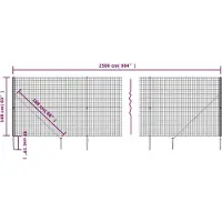 vidaXL Clôture grillagée avec douilles de sol Anthracite 1,6x25 m