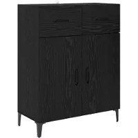 vidaXL Highboard noir imitation chêne 69,5 x 34 x 180 cm Bois composite