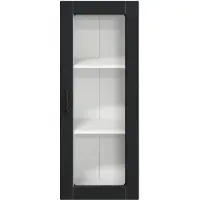 vidaXL Armoire murale en verre PORTO, noir, 40 x 31 x 100 cm, aggloméré