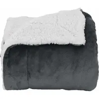 vidaXL Jeté Gris Foncé 130 X 150 Cm Toison