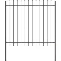 vidaXL Clôture de jardin Grey 1,7 x 1,5 m en acier thermolaqué