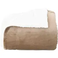 vidaXL Jeté Camel 220 x 240 cm Toison
