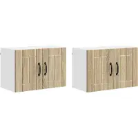 vidaXL Armoire murale LUCCA, 2 pièces, bois imitation chêne Sonoma