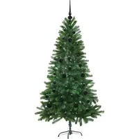 vidaXL Sapin de Noël avec 150 LED avec support Vert 150 cm PE