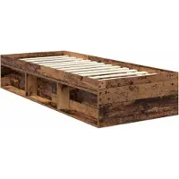 vidaXL Cadre de lit vieux bois 75 x 190 cm Pin massif