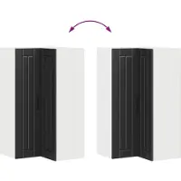 vidaXL Armoire d'angle murale LUCCA, noire, 57 x 57 x 100 cm, aggloméré