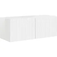 vidaXL Ensemble de meubles TV mural 3 pcs Blanc brillant Bois composite