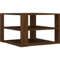 vidaXL Table basse marron imitation chêne 59,5x59,5x40 cm Matériau dérivé du bois