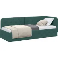vidaXL Cadre de lit d'angle vert foncé 80 x 200 cm Velours