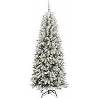 vidaXL Sapin de Noël artificiel avec 300 LED avec support Blanc 240 cm
