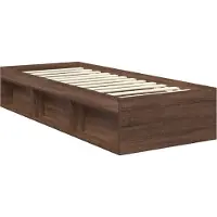 vidaXL Cadre de lit brun imitation chêne 75 x 190 cm Matériau dérivé du bois