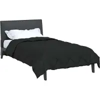 vidaXL Couette quatre saisons noire 135 x 200 cm en microfibre