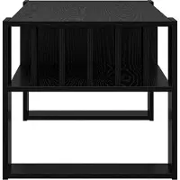 vidaXL Table basse noire imitation chêne 92 x 49,5 x 45 cm Bois composite