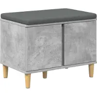 vidaXL Banc d'entrée avec coussin Gris béton 60 x 38 x 46 cm